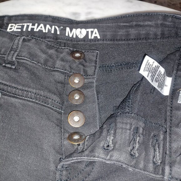 Bethany Mota Women's Hi-Rise Cropped Jeggings SZ 0 Black - Picture 2 of 4
